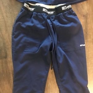 Grey and black greys anatomy scrub pants